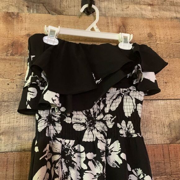 MM Couture by Miss Me black and white floral‎ strapless dress, small - Picture 11 of 15